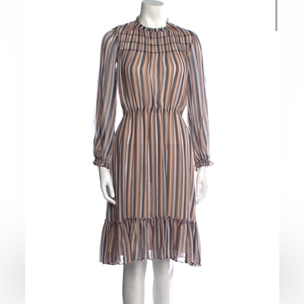 Derek Lam 10 Crosby Silk Knee Length Long Sleeve Dress